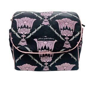 Petunia Pickle Bottom Baby Chic Backpack Diaper Bag Black Pink Floral Messenger